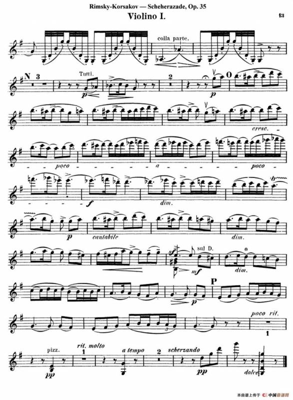 Scheherazade（Ⅲ）Op.35（第一小提琴）