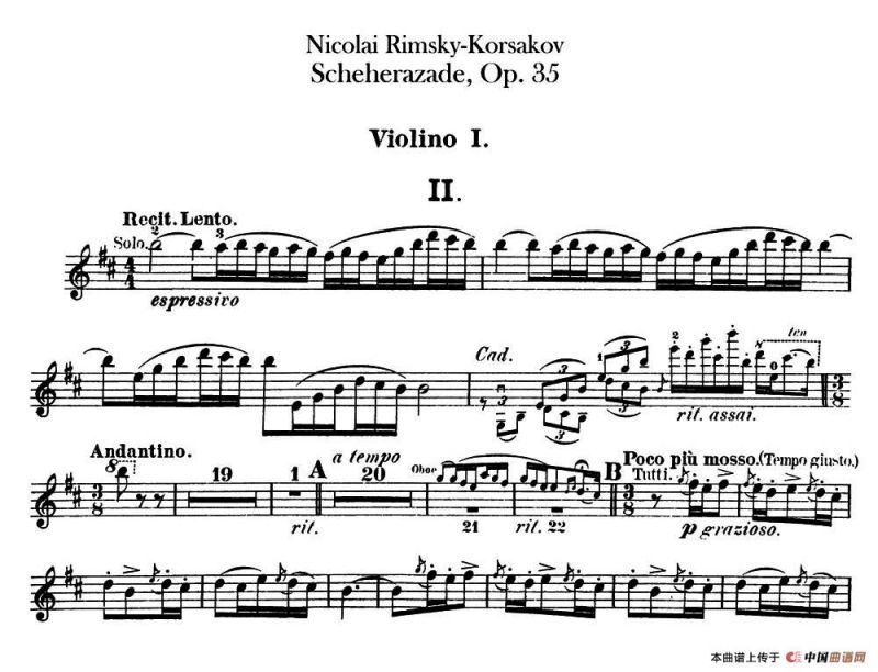 Scheherazade（Ⅱ）Op.35（第一小提琴）