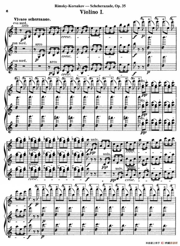 Scheherazade（Ⅱ）Op.35（第一小提琴）