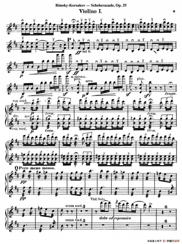 Scheherazade（Ⅱ）Op.35（第一小提琴）