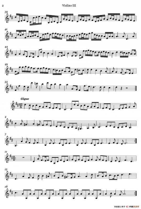 Canon in D（D大调卡农）（第三小提琴）