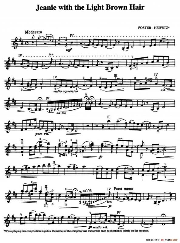 Jeanie with the Light Brown Hair（浅棕色头发的珍妮）