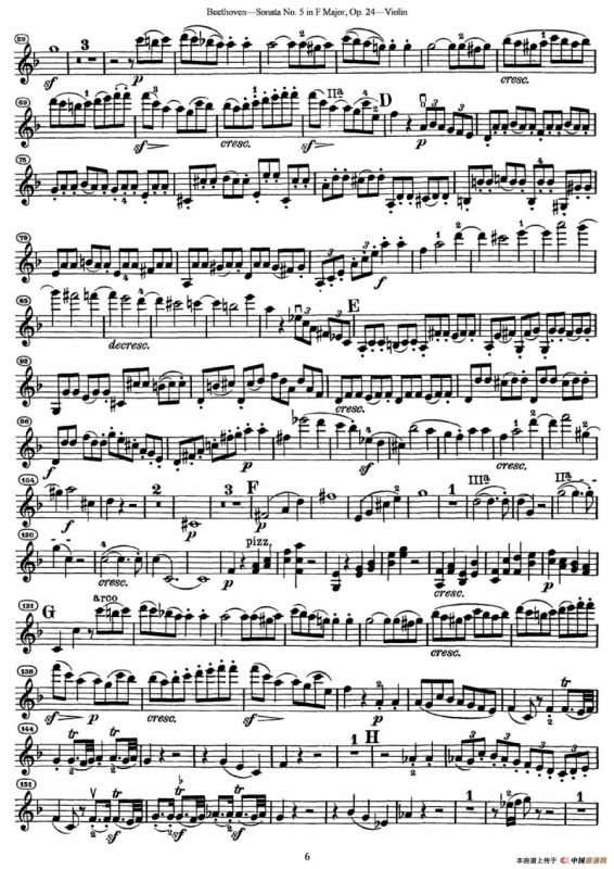 Sonata No.5 in F Major Op.24（F大调第五小提琴奏鸣曲）