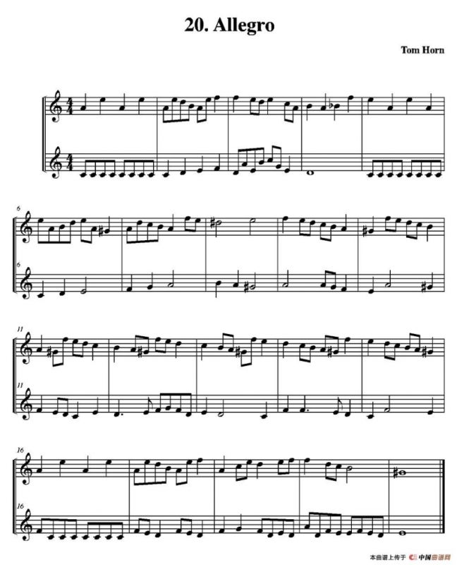 Allegro（简易二重奏）