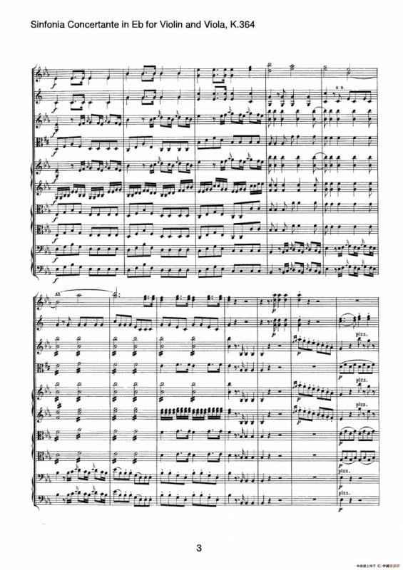 降E大调交响协奏曲（《Sinfonia Concertante in Eb》for Violin and Viola K.364）