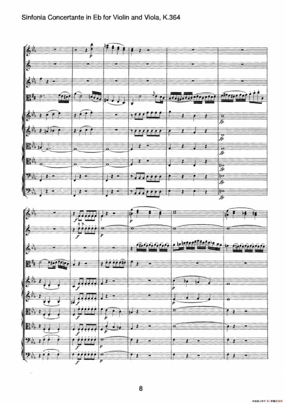 降E大调交响协奏曲（《Sinfonia Concertante in Eb》for Violin and Viola K.364）