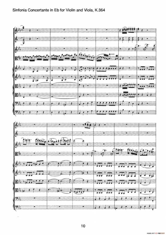 降E大调交响协奏曲（《Sinfonia Concertante in Eb》for Violin and Viola K.364）