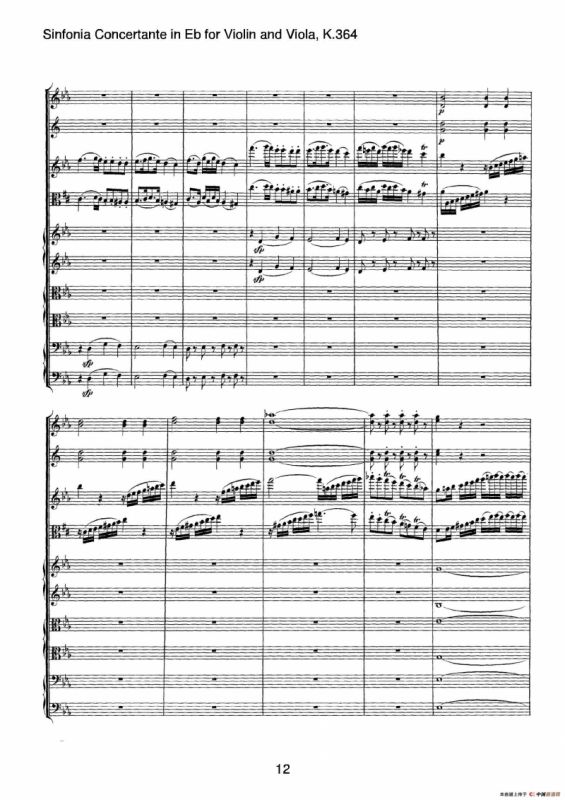 降E大调交响协奏曲（《Sinfonia Concertante in Eb》for Violin and Viola K.364）