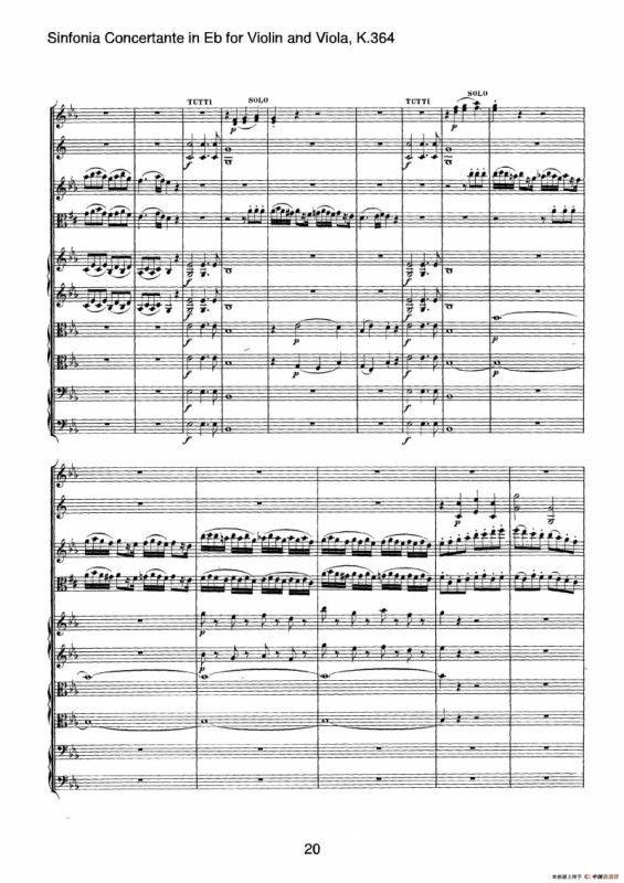降E大调交响协奏曲（《Sinfonia Concertante in Eb》for Violin and Viola K.364）