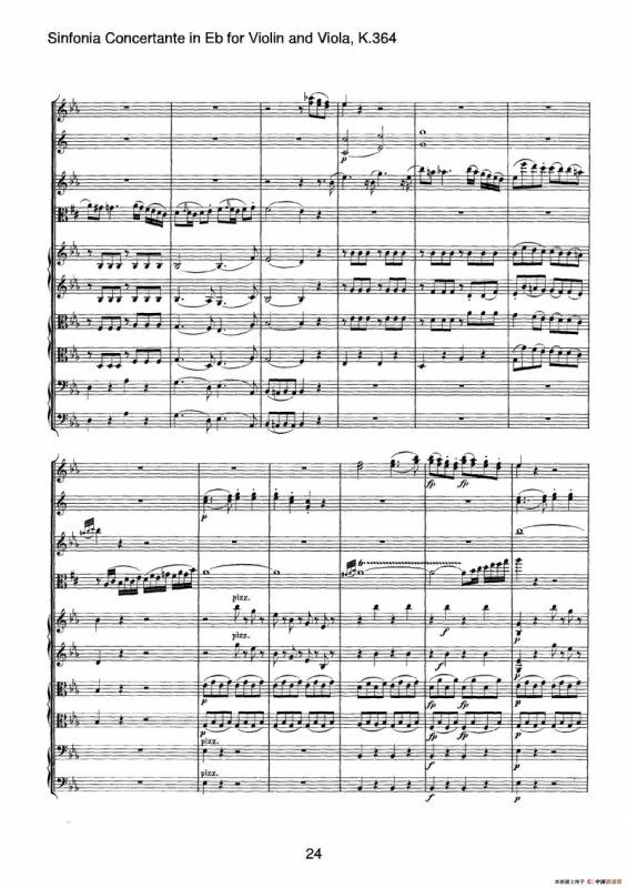 降E大调交响协奏曲（《Sinfonia Concertante in Eb》for Violin and Viola K.364）