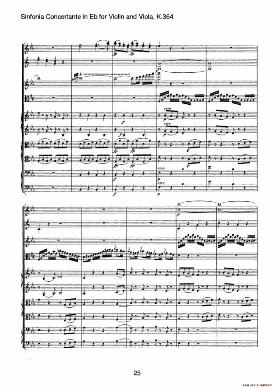 降E大调交响协奏曲（《Sinfonia Concertante in Eb》for Violin and Viola K.364）