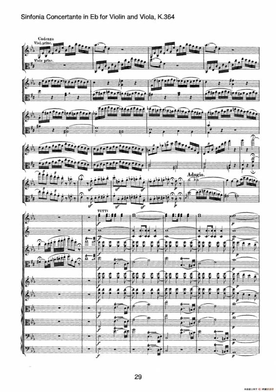 降E大调交响协奏曲（《Sinfonia Concertante in Eb》for Violin and Viola K.364）