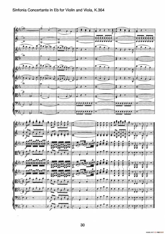 降E大调交响协奏曲（《Sinfonia Concertante in Eb》for Violin and Viola K.364）