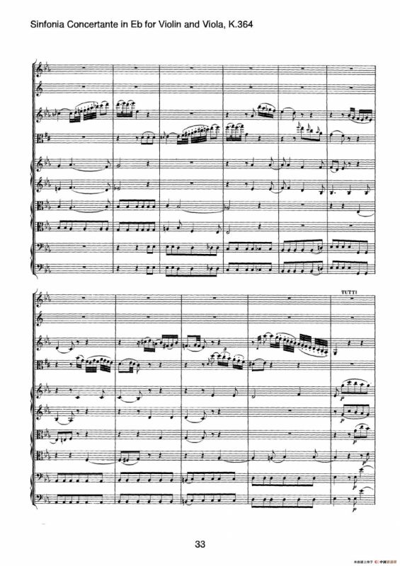 降E大调交响协奏曲（《Sinfonia Concertante in Eb》for Violin and Viola K.364）