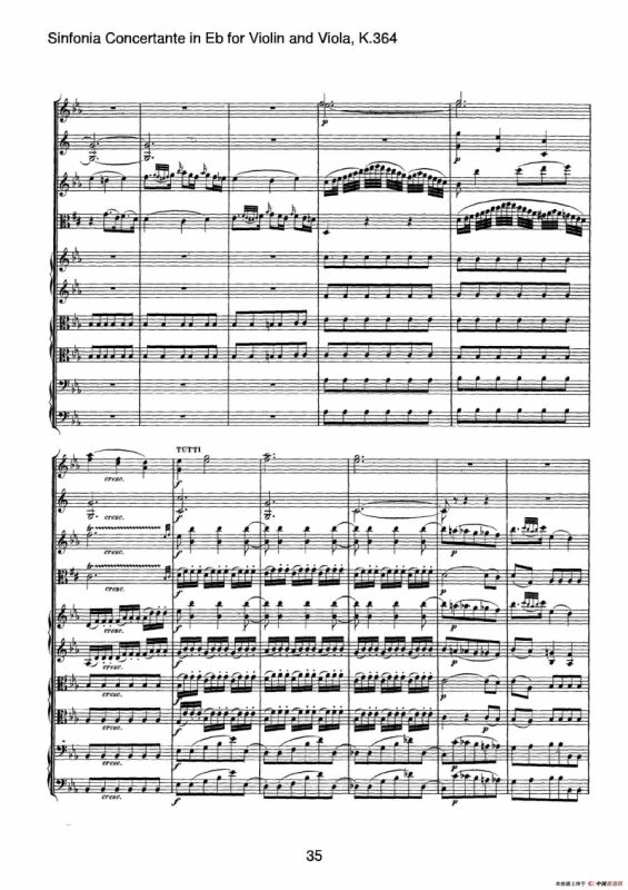 降E大调交响协奏曲（《Sinfonia Concertante in Eb》for Violin and Viola K.364）