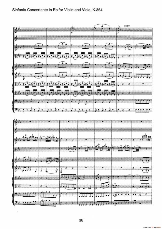 降E大调交响协奏曲（《Sinfonia Concertante in Eb》for Violin and Viola K.364）