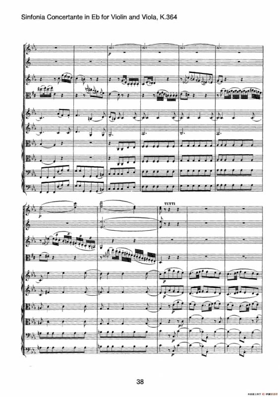 降E大调交响协奏曲（《Sinfonia Concertante in Eb》for Violin and Viola K.364）