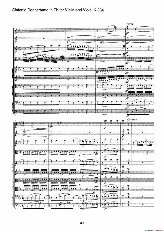降E大调交响协奏曲（《Sinfonia Concertante in Eb》for Violin and Viola K.364）