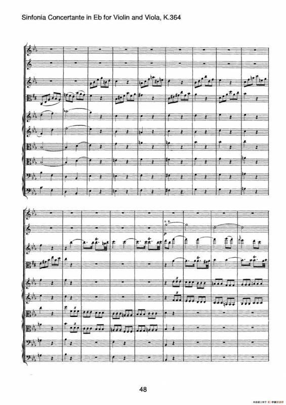 降E大调交响协奏曲（《Sinfonia Concertante in Eb》for Violin and Viola K.364）