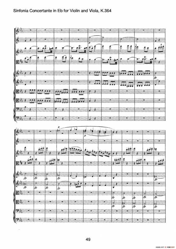 降E大调交响协奏曲（《Sinfonia Concertante in Eb》for Violin and Viola K.364）