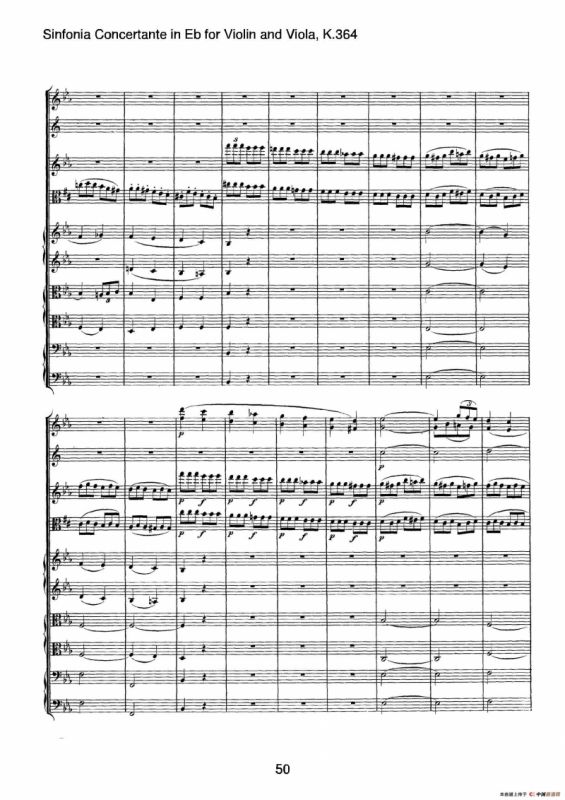 降E大调交响协奏曲（《Sinfonia Concertante in Eb》for Violin and Viola K.364）