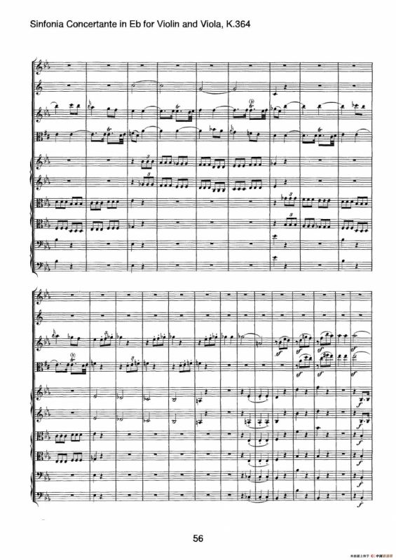 降E大调交响协奏曲（《Sinfonia Concertante in Eb》for Violin and Viola K.364）