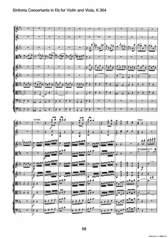 降E大调交响协奏曲（《Sinfonia Concertante in Eb》for Violin and Viola K.364）