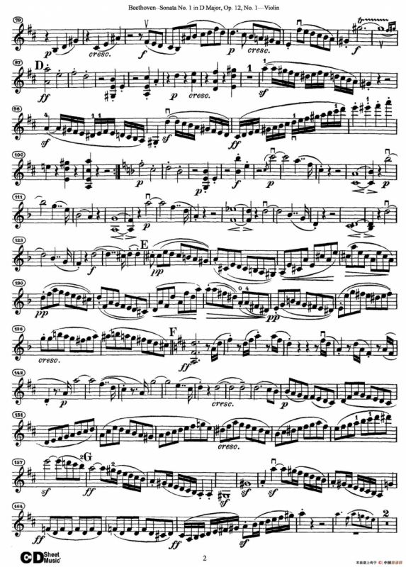 D大调第一小提琴奏鸣曲（Sonata No.1 in D Major Op.12,No.1）