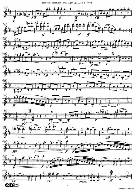 D大调第一小提琴奏鸣曲（Sonata No.1 in D Major Op.12,No.1）