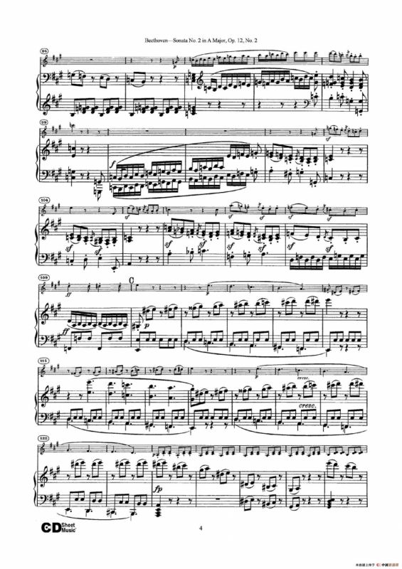 A大调第二小提琴奏鸣曲（Sonata No.2 in A Major Op.12,No.2）（小提琴+钢琴伴奏）