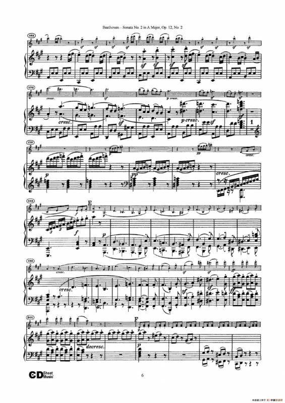 A大调第二小提琴奏鸣曲（Sonata No.2 in A Major Op.12,No.2）（小提琴+钢琴伴奏）