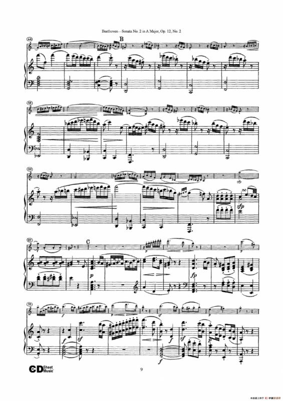 A大调第二小提琴奏鸣曲（Sonata No.2 in A Major Op.12,No.2）（小提琴+钢琴伴奏）