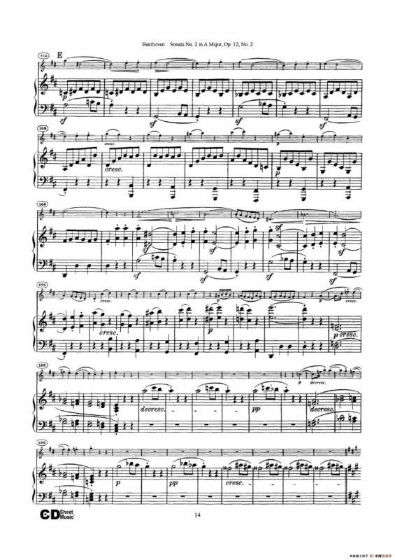 A大调第二小提琴奏鸣曲（Sonata No.2 in A Major Op.12,No.2）（小提琴+钢琴伴奏）