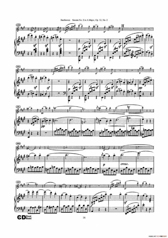 A大调第二小提琴奏鸣曲（Sonata No.2 in A Major Op.12,No.2）（小提琴+钢琴伴奏）