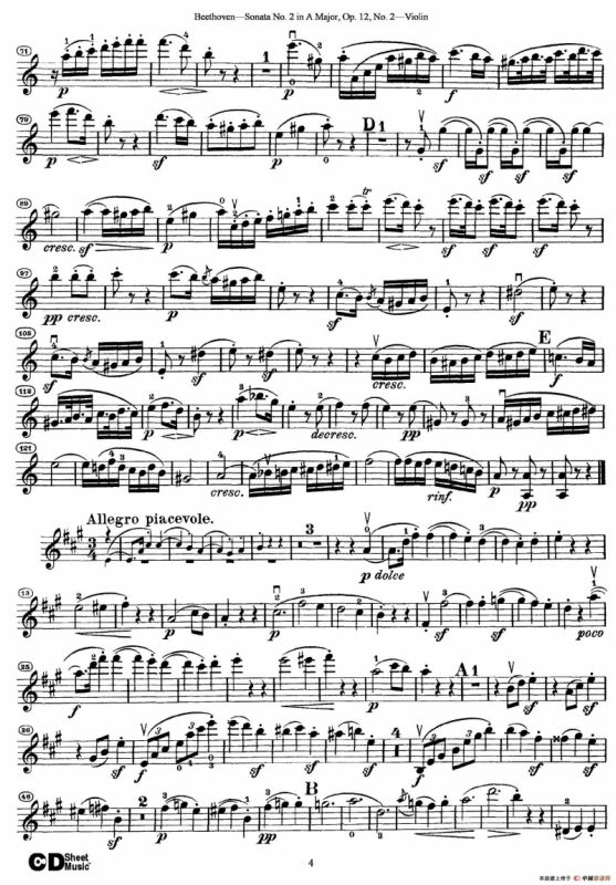 A大调第二小提琴奏鸣曲（Sonata No.2 in A Major Op.12,No.2）