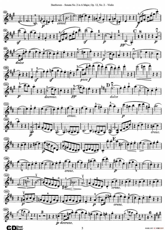 A大调第二小提琴奏鸣曲（Sonata No.2 in A Major Op.12,No.2）