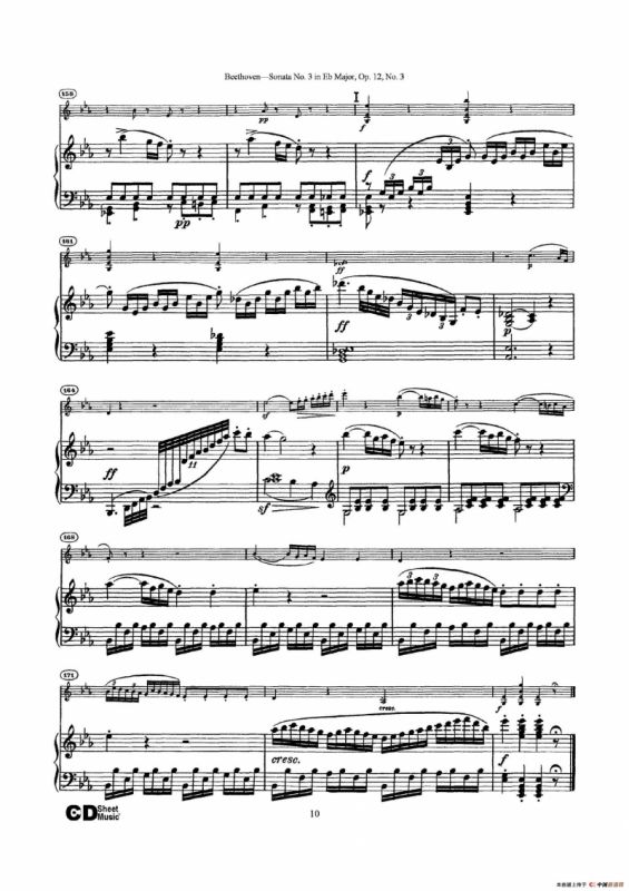 降E大调第三小提琴奏鸣曲（Sonata No.3 in Eb Major Op.12,No.3）（小提琴+钢琴伴奏）