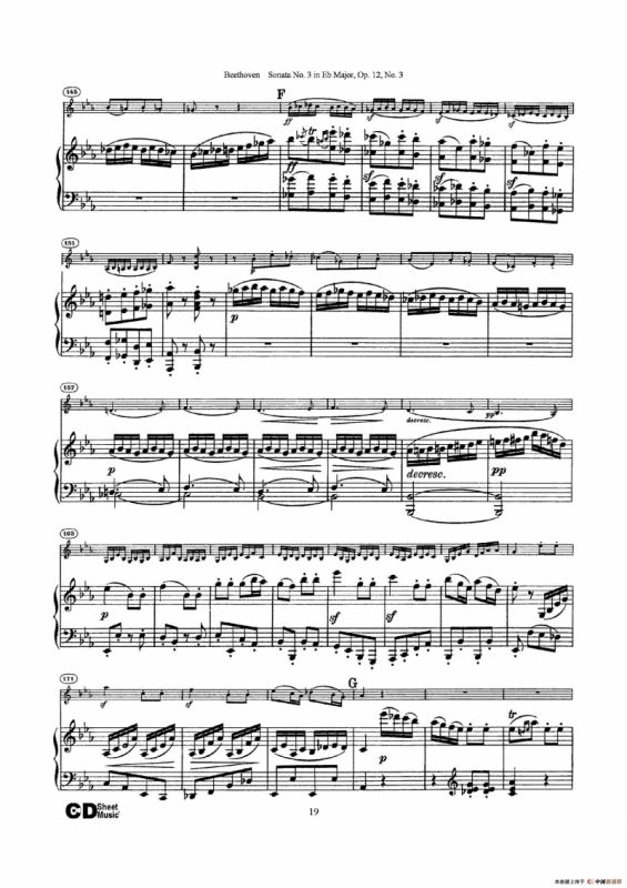 降E大调第三小提琴奏鸣曲（Sonata No.3 in Eb Major Op.12,No.3）（小提琴+钢琴伴奏）