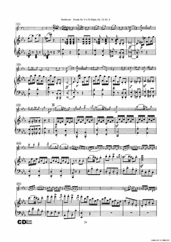 降E大调第三小提琴奏鸣曲（Sonata No.3 in Eb Major Op.12,No.3）（小提琴+钢琴伴奏）