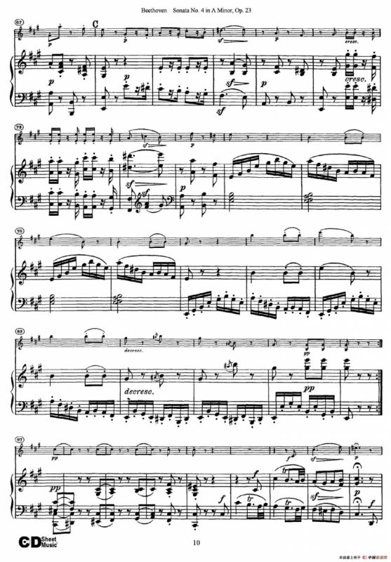 A小调第四小提琴奏鸣曲（Sonata No.4 in A Minor Op.23）（小提琴+钢琴伴奏）