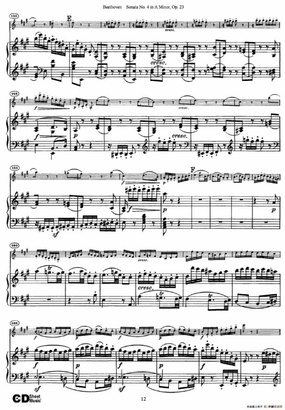 A小调第四小提琴奏鸣曲（Sonata No.4 in A Minor Op.23）（小提琴+钢琴伴奏）