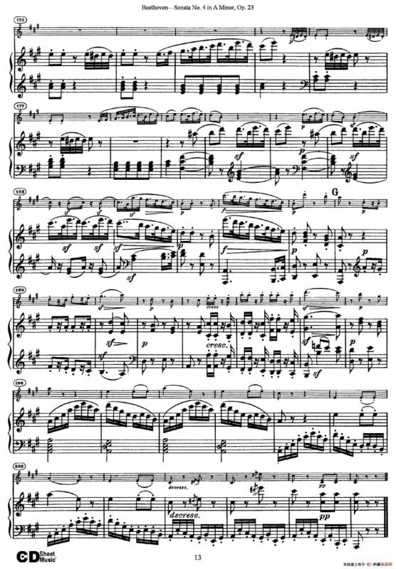 A小调第四小提琴奏鸣曲（Sonata No.4 in A Minor Op.23）（小提琴+钢琴伴奏）