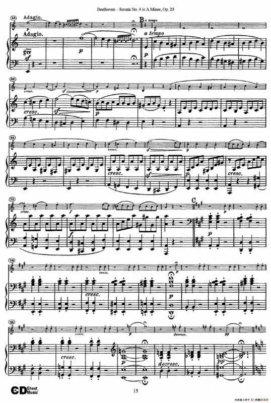 A小调第四小提琴奏鸣曲（Sonata No.4 in A Minor Op.23）（小提琴+钢琴伴奏）