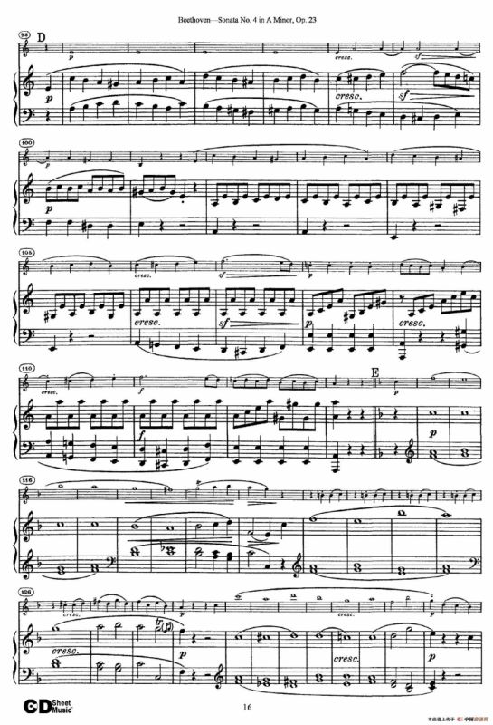 A小调第四小提琴奏鸣曲（Sonata No.4 in A Minor Op.23）（小提琴+钢琴伴奏）
