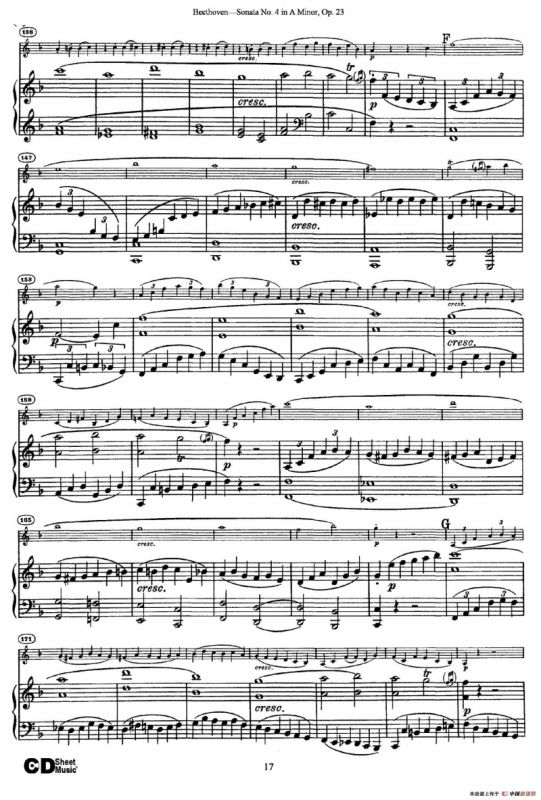 A小调第四小提琴奏鸣曲（Sonata No.4 in A Minor Op.23）（小提琴+钢琴伴奏）