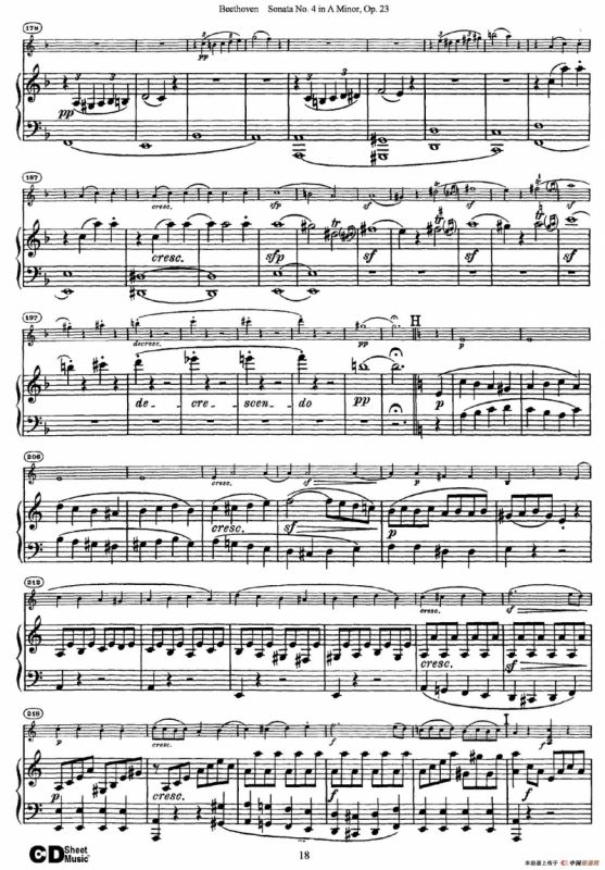A小调第四小提琴奏鸣曲（Sonata No.4 in A Minor Op.23）（小提琴+钢琴伴奏）