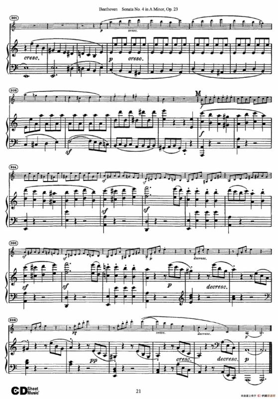 A小调第四小提琴奏鸣曲（Sonata No.4 in A Minor Op.23）（小提琴+钢琴伴奏）