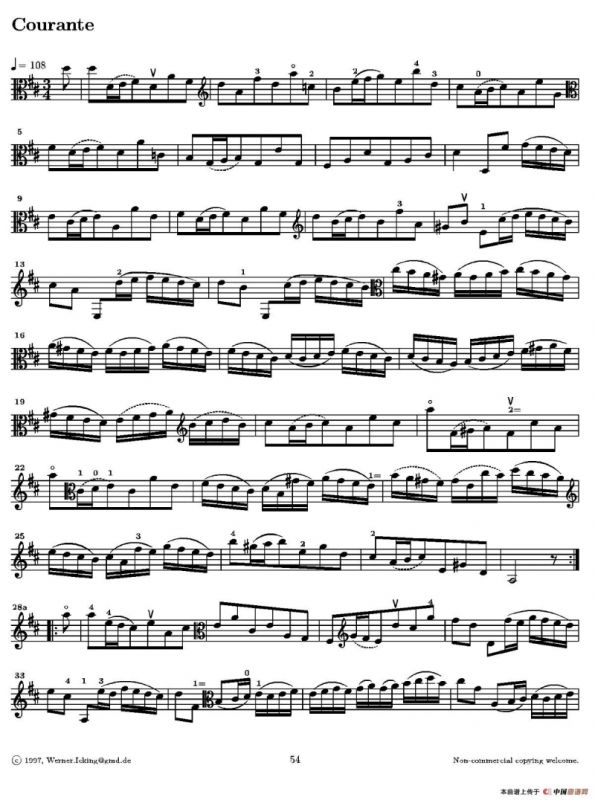 巴赫《无伴奏组曲》Ⅵ（中提琴）