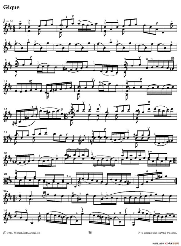 巴赫《无伴奏组曲》Ⅵ（中提琴）