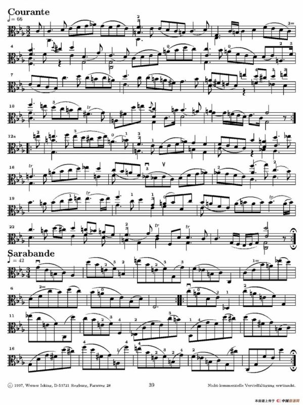 巴赫《无伴奏组曲》Ⅴ（中提琴）